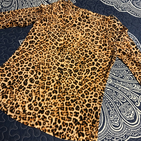 Animal print charter club PM petite medium top - Picture 2 of 14